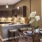 a kitchen with a dining table and a large island