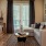 a living room with a couch and a table