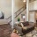 a room with a staircase